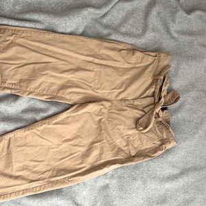 Banana Republic Chino Tie-belt Pant Tan Khaki Womens Size 2 Cropped